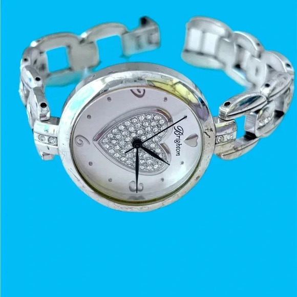 Brighton Watch SIVER Plated with a crystal heart.  Comes with a new battery